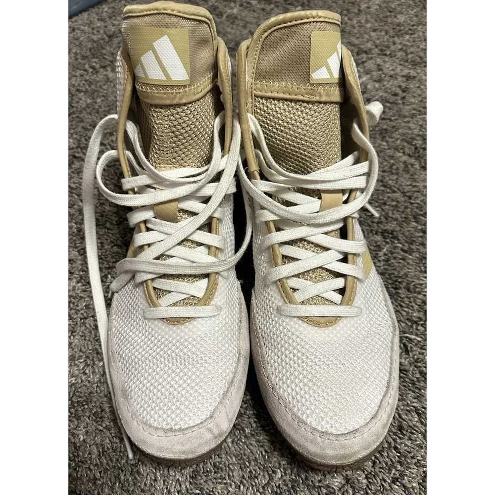Adidas Wrestling Shoes TECH FALL 2.0 White / Gold Mens Size 7